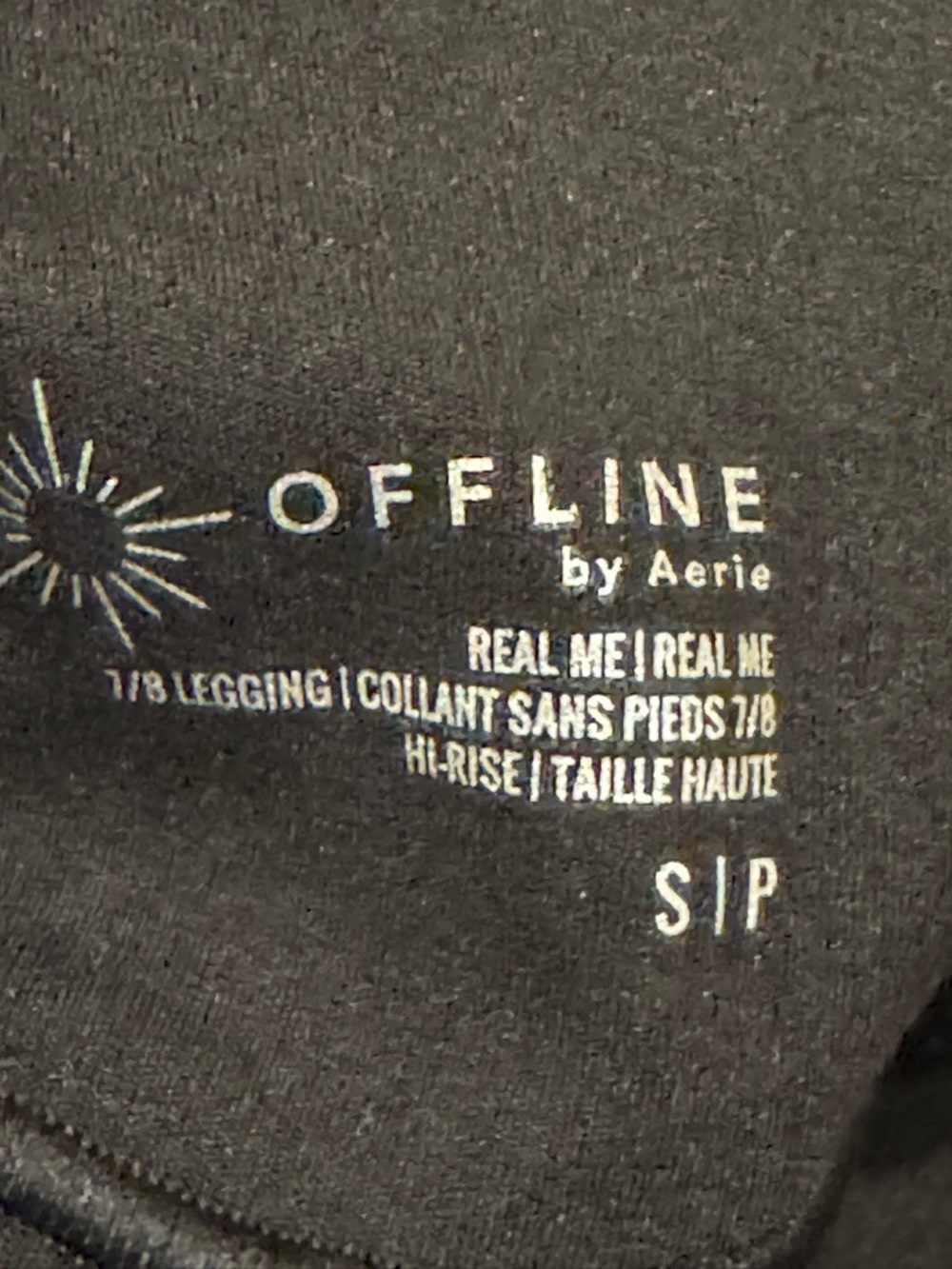 NEW Offline by Aerie Womens Real Me 7/8 Hi-Rise Leggings Black NWT Small Smocked - Picture 9 of 11